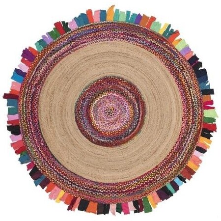 Safavieh Cape Cod Coastal Round Hand Woven RugsMulti Color & Natural 3 x 3 ft. CAP701P-3R